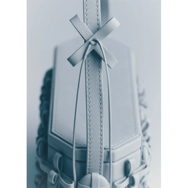 Polène Button Bow Box in Cloud Button Bow Box in Cloud - Clutch Bags - Parisian Luxury Leather Bag at Luxury Shoes 