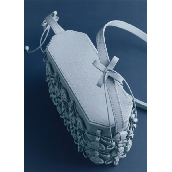 Polène Button Bow Box in Cloud Button Bow Box in Cloud - Clutch Bags - Parisian Luxury Leather Bag at Luxury Shoes 