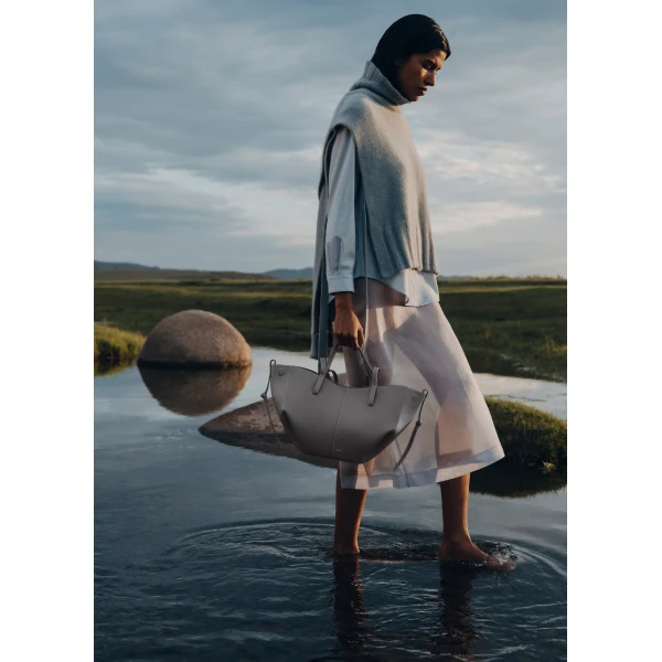 Polène Cyme Mini in Stone Cyme Mini in Stone - Mini Bags - Parisian Luxury Leather Bag at Luxury Shoes 