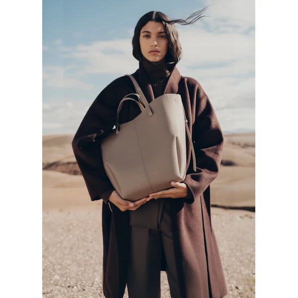 Polène Cyme Tote in Taupe Cyme Tote in Taupe - Totes & Top-Handle Bags - Parisian Luxury Leather Bag at Luxury Shoes 