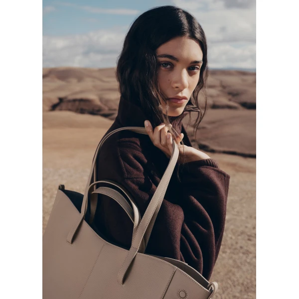 Polène Cyme Tote in Taupe Cyme Tote in Taupe - Totes & Top-Handle Bags - Parisian Luxury Leather Bag at Luxury Shoes 