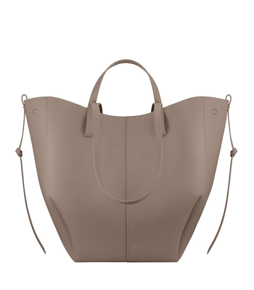 Grey-Cyme-Tote-in-Taupe-collection-coveti91183_nobg Polène Cyme Tote in Taupe Cyme Tote in Taupe - Totes & Top-Handle Bags - Parisian Luxury Leather Bag at Luxury Shoes