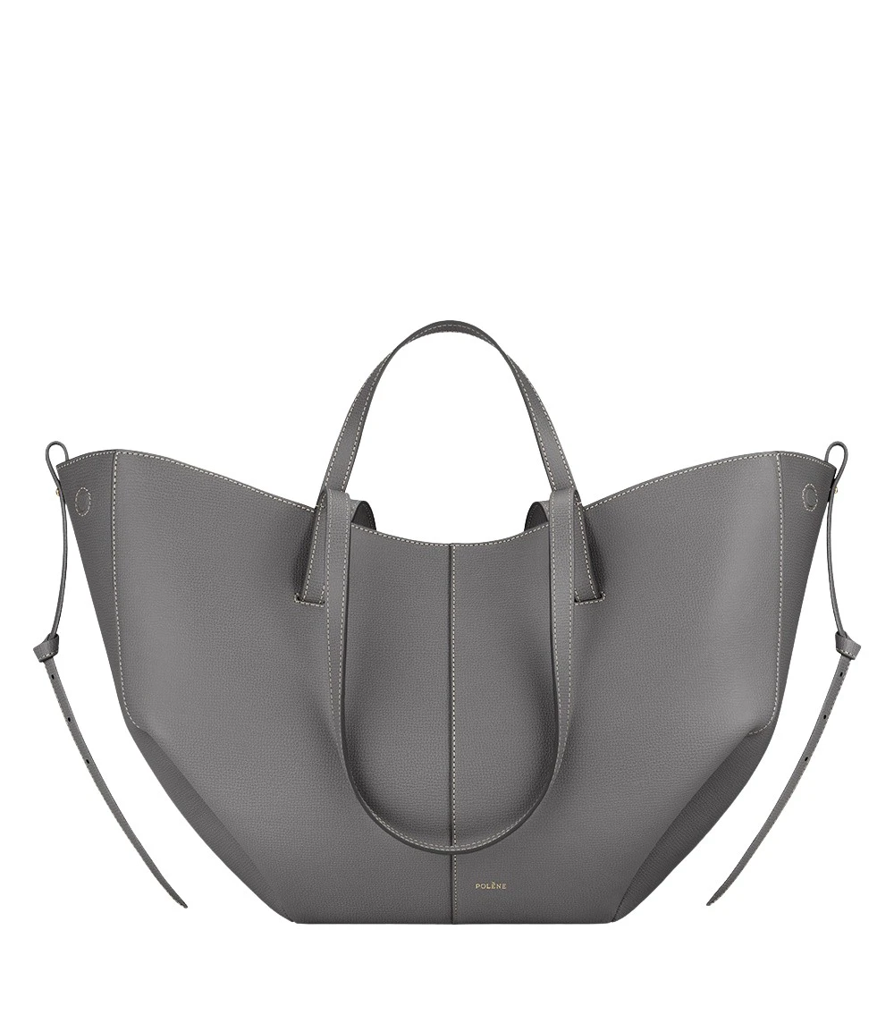 Grey-Cyme-in-Stone-collection-coveti19276_nobg Polène Cyme in Stone Cyme in Stone - Totes & Top-Handle Bags - Parisian Luxury Leather Bag at Luxury Shoes