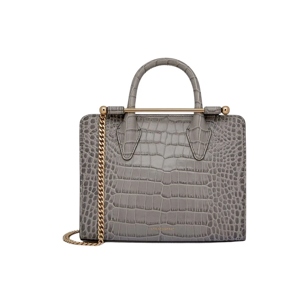 Grey-Mini-Tote-in-Soft-Croc-embossed-Leather-Stone-Grey43283_nobg Strathberry Mini Tote bag