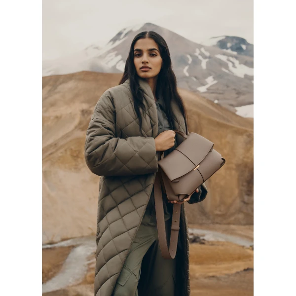 Polène Mokki in Taupe Mokki in Taupe - Shoulder & Crossbody Bags - Parisian Luxury Leather Bag at Luxury Shoes 