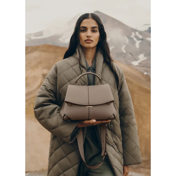 Polène Mokki in Taupe Mokki in Taupe - Shoulder & Crossbody Bags - Parisian Luxury Leather Bag at Luxury Shoes 