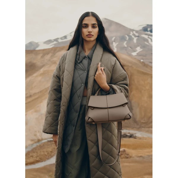 Polène Mokki in Taupe Mokki in Taupe - Shoulder & Crossbody Bags - Parisian Luxury Leather Bag at Luxury Shoes 