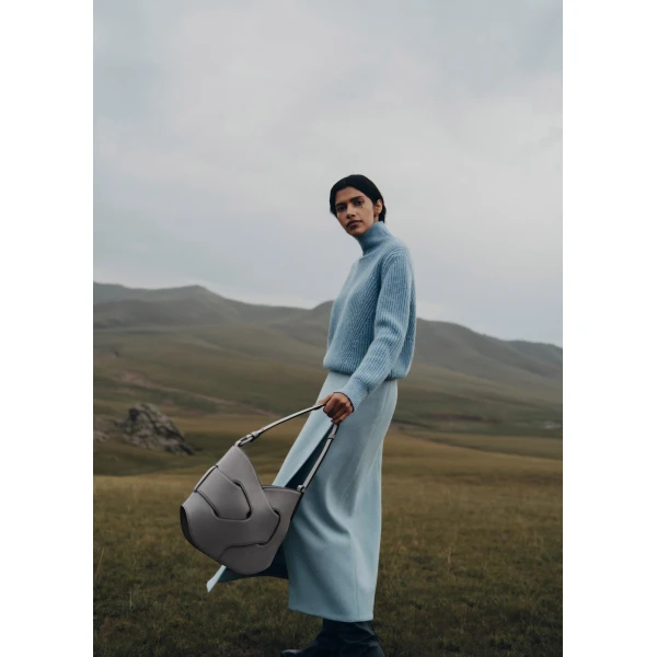 Polène Nodde Hobo in Stone Nodde Hobo in Stone - Shoulder & Crossbody Bags - Parisian Luxury Leather Bag at Luxury Shoes 