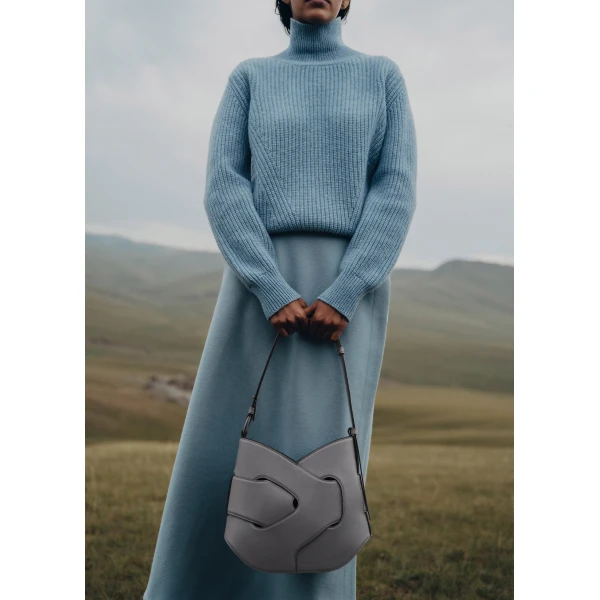 Polène Nodde Hobo in Stone Nodde Hobo in Stone - Shoulder & Crossbody Bags - Parisian Luxury Leather Bag at Luxury Shoes 