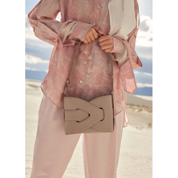 Polène Nodde in Taupe Nodde in Taupe - Shoulder & Crossbody Bags - Parisian Luxury Leather Bag at Luxury Shoes 
