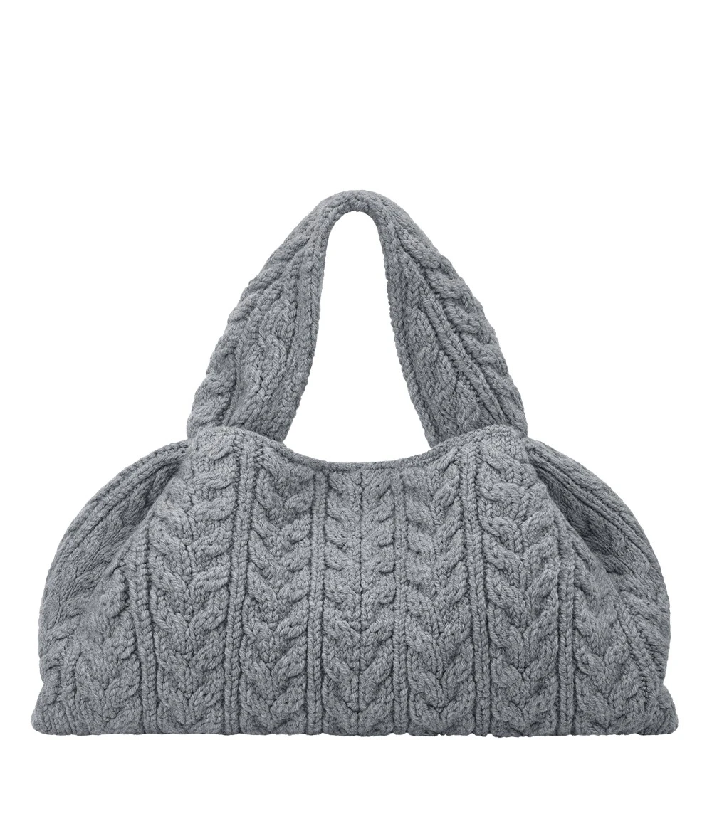 Grey-Numero-Neuf-Large-in-Stone-collection-coveti68858_nobg Polène Numéro Neuf Large in Stone Numéro Neuf Large in Stone - Shoulder & Crossbody Bags - Parisian Luxury Leather Bag at Luxury Shoes