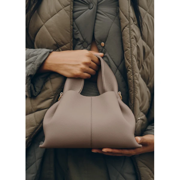 Polène Numéro Neuf Mini in Taupe Numéro Neuf Mini in Taupe - Mini Bags - Parisian Luxury Leather Bag at Luxury Shoes 