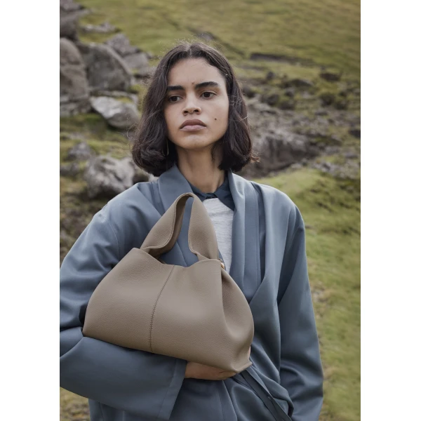 Polène Numéro Neuf in Taupe Numéro Neuf in Taupe - Shoulder & Crossbody Bags - Parisian Luxury Leather Bag at Luxury Shoes 