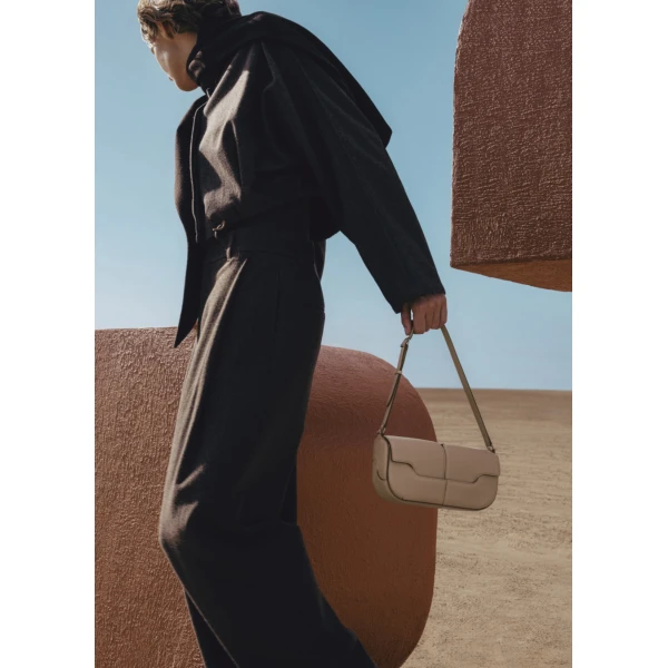 Polène Osmo in Taupe Osmo in Taupe - Shoulder & Crossbody Bags - Parisian Luxury Leather Bag at Luxury Shoes 