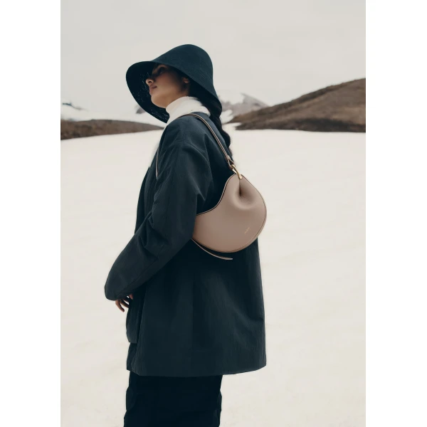 Polène Tonca in Taupe Tonca in Taupe - Shoulder & Crossbody Bags - Parisian Luxury Leather Bag at Luxury Shoes 