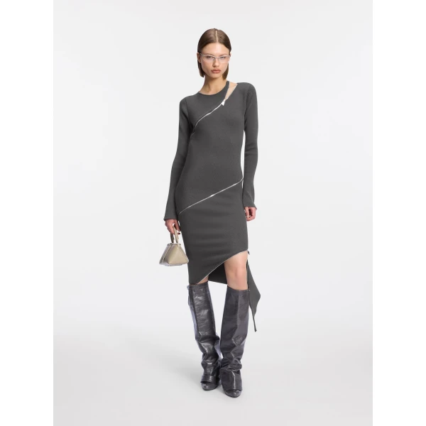 Grey midi dress