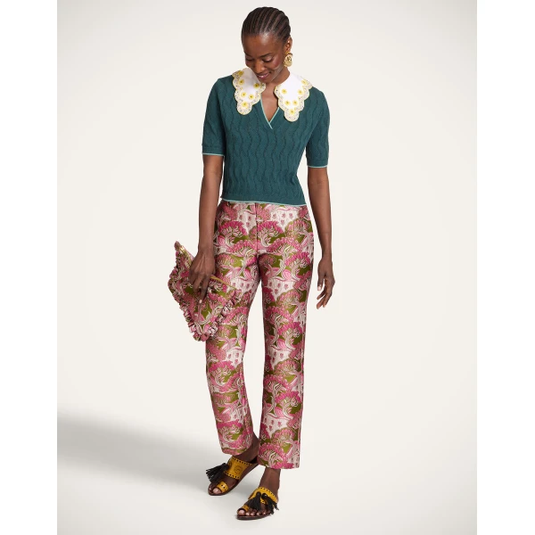 La DoubleJ 24/7 Pants in Tulip Green - Pants - Milanese Maximalist Fashion at Luxury Shoes 