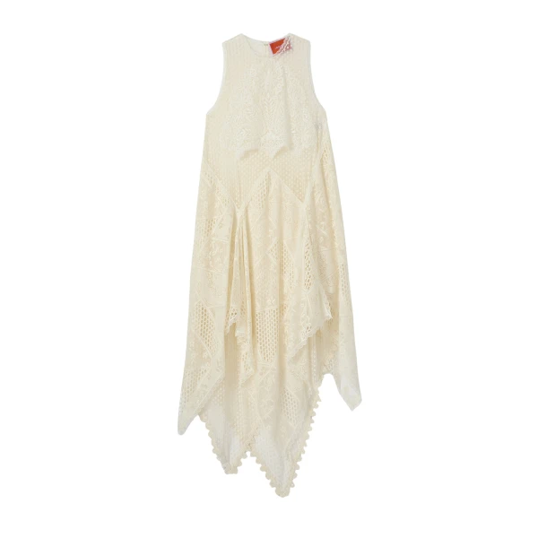 La DoubleJ Aura Dress in Solid Ecru - Dresses - Milanese Maximalist Fashion at Luxury Shoes 