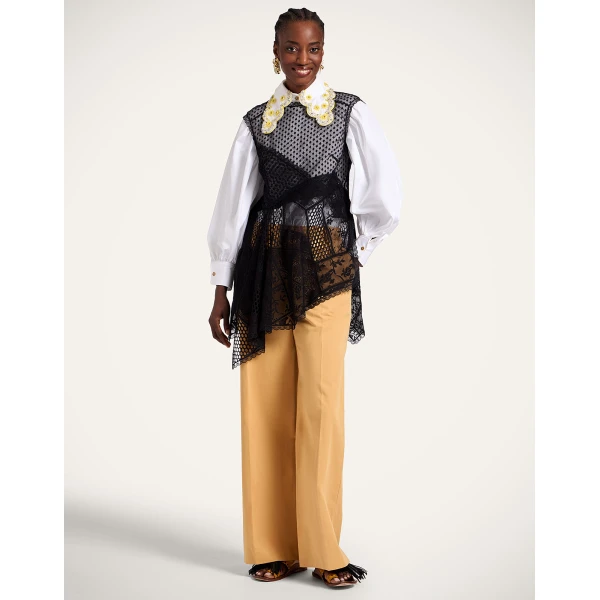 La DoubleJ Aura Top in Solid Black - Tops - Milanese Maximalist Fashion at Luxury Shoes 