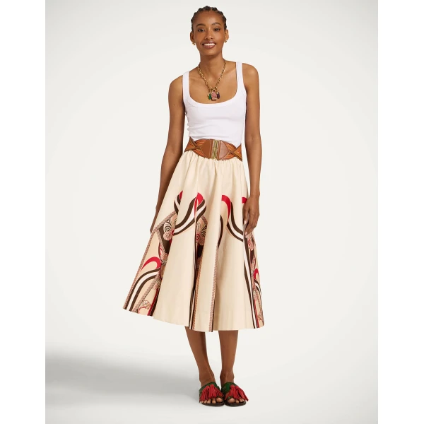 La DoubleJ Ballerina Skirt in Ambrosia Placée Red - Skirts - Milanese Maximalist Fashion at Luxury Shoes 