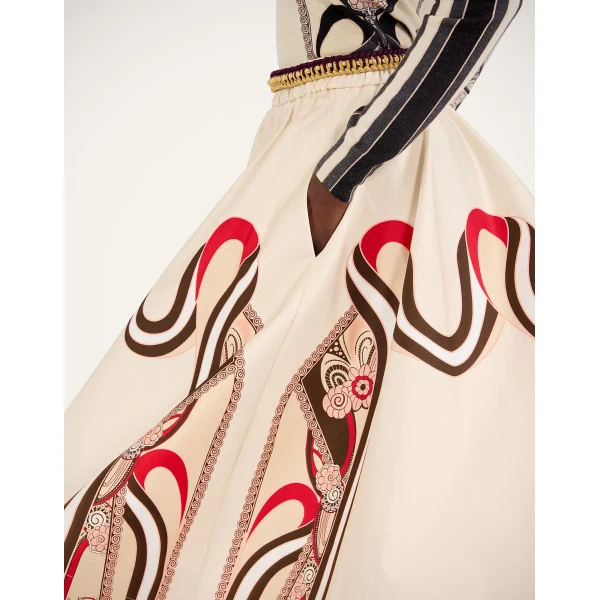 La DoubleJ Ballerina Skirt in Ambrosia Placée Red - Skirts - Milanese Maximalist Fashion at Luxury Shoes 