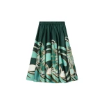 La DoubleJ Ballerina Skirt in Blooming Tulip Placée Dark Green - Skirts - Milanese Maximalist Fashion at Luxury Shoes 