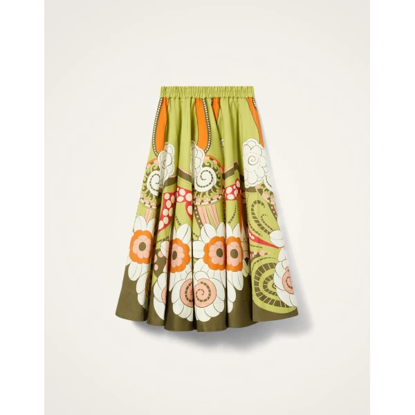 La DoubleJ Ballerina Skirt in Dragonfly Placée Green - Skirts - Milanese Maximalist Fashion at Luxury Shoes 