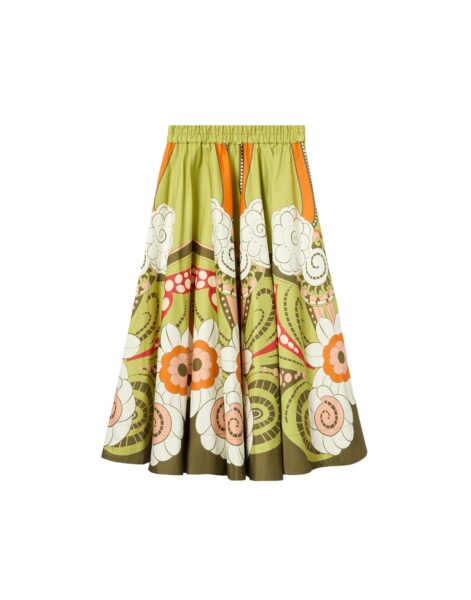 La DoubleJ Ballerina Skirt in Dragonfly Placée Green - Skirts - Milanese Maximalist Fashion at Luxury Shoes 