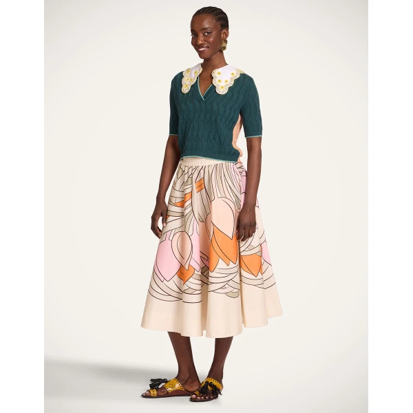 La DoubleJ Ballerina Skirt in Tulip Placée Pale Pink - Skirts - Milanese Maximalist Fashion at Luxury Shoes 