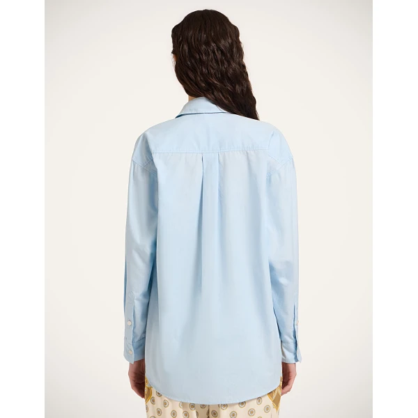 La DoubleJ Better Than Your Boyfriend's Shirt in Solid Light Blue - Tops - Milanese Maximalist Fashion at Luxury Shoes 