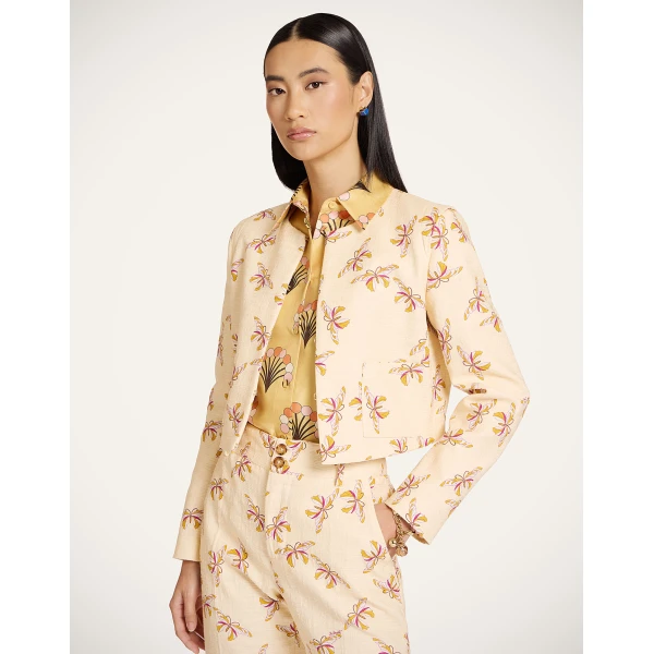 La DoubleJ Bijoux Jacket in Farfalla Buttercream - Jackets - Milanese Maximalist Fashion at Luxury Shoes 