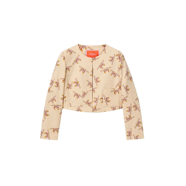 La DoubleJ Bijoux Jacket in Farfalla Buttercream - Jackets - Milanese Maximalist Fashion at Luxury Shoes 