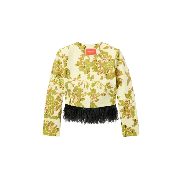 La DoubleJ Bijoux Jacket in Oasis Green - Jackets - Milanese Maximalist Fashion at Luxury Shoes 