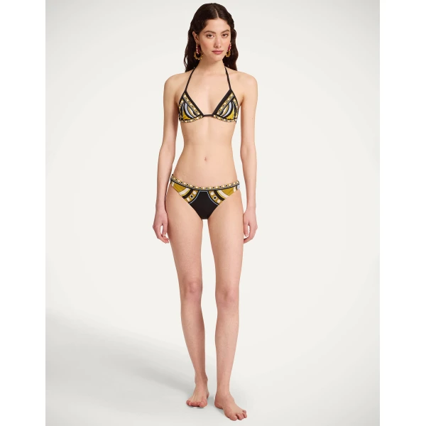 La DoubleJ Bikini Bottom in Sanctuary Placée Black - Beachwear - Milanese Maximalist Fashion at Luxury Shoes 