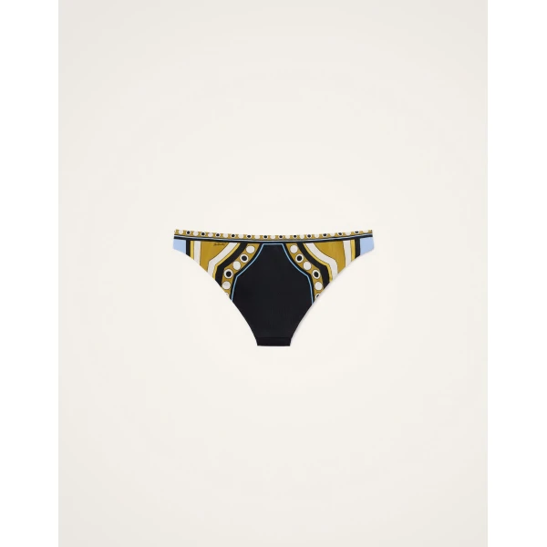 La DoubleJ Bikini Bottom in Sanctuary Placée Black - Beachwear - Milanese Maximalist Fashion at Luxury Shoes 