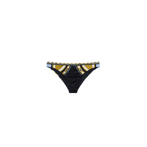 La DoubleJ Bikini Bottom in Sanctuary Placée Black - Beachwear - Milanese Maximalist Fashion at Luxury Shoes 