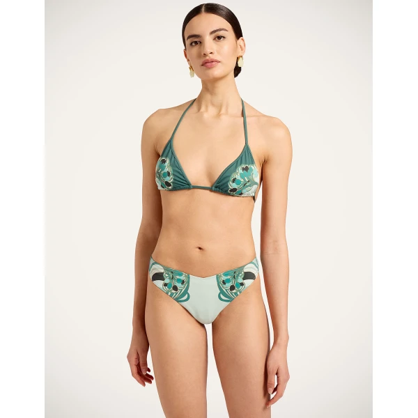 La DoubleJ Bikini Top in Blooming Tulip Placée Mint - Beachwear - Milanese Maximalist Fashion at Luxury Shoes 