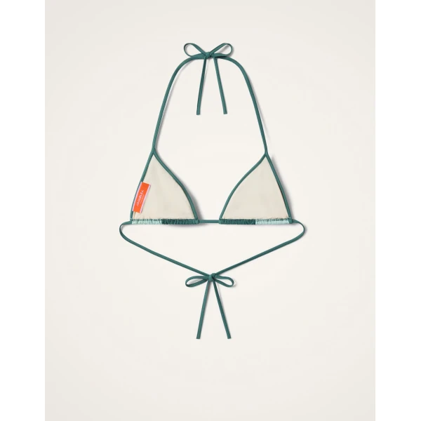 La DoubleJ Bikini Top in Blooming Tulip Placée Mint - Beachwear - Milanese Maximalist Fashion at Luxury Shoes 