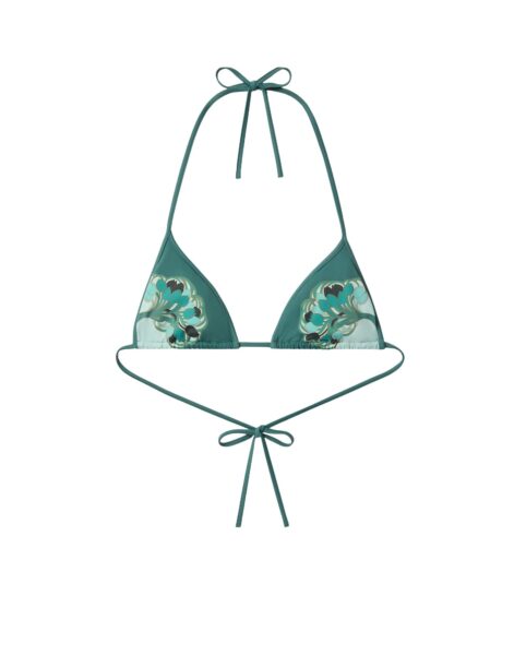 La DoubleJ Bikini Top in Blooming Tulip Placée Mint - Beachwear - Milanese Maximalist Fashion at Luxury Shoes 