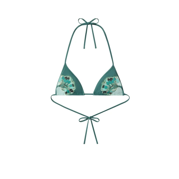 La DoubleJ Bikini Top in Blooming Tulip Placée Mint - Beachwear - Milanese Maximalist Fashion at Luxury Shoes 
