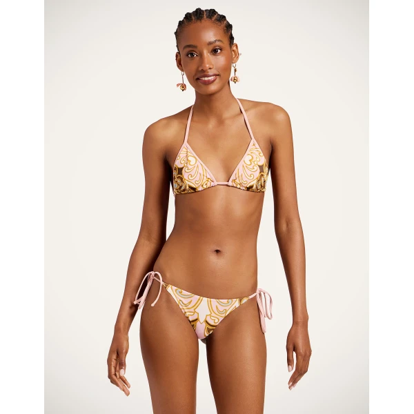 La DoubleJ Bikini Top in Cocoon Placée Pink - Beachwear - Milanese Maximalist Fashion at Luxury Shoes 