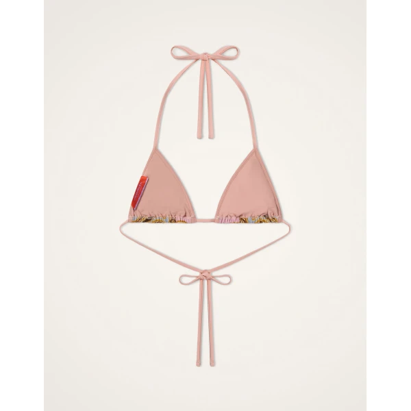 La DoubleJ Bikini Top in Cocoon Placée Pink - Beachwear - Milanese Maximalist Fashion at Luxury Shoes 