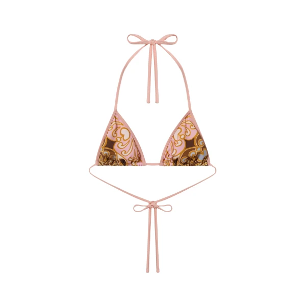 La DoubleJ Bikini Top in Cocoon Placée Pink - Beachwear - Milanese Maximalist Fashion at Luxury Shoes 
