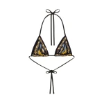 La DoubleJ Bikini Top in Sanctuary Placée Black - Beachwear - Milanese Maximalist Fashion at Luxury Shoes 