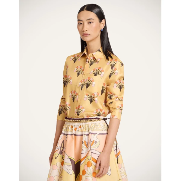 La DoubleJ Boy Shirt in Florette Yellow - Tops - Milanese Maximalist Fashion at Luxury Shoes 