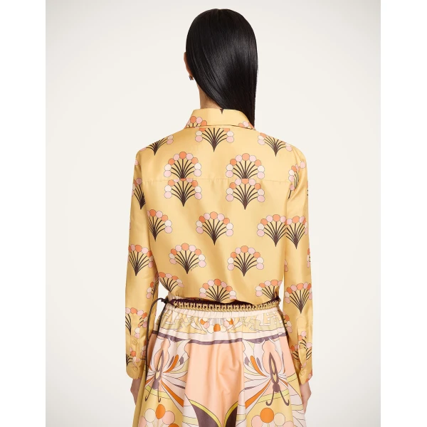 La DoubleJ Boy Shirt in Florette Yellow - Tops - Milanese Maximalist Fashion at Luxury Shoes 