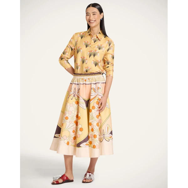 La DoubleJ Boy Shirt in Florette Yellow - Tops - Milanese Maximalist Fashion at Luxury Shoes 