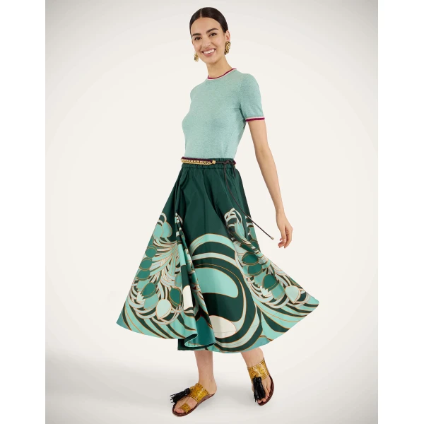 La DoubleJ Busy-Bee Tee in Solid Turquoise - Knitwear - Milanese Maximalist Fashion at Luxury Shoes 