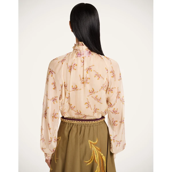 La DoubleJ Cerere Blouse in Farfalla Buttercream - Tops - Milanese Maximalist Fashion at Luxury Shoes 