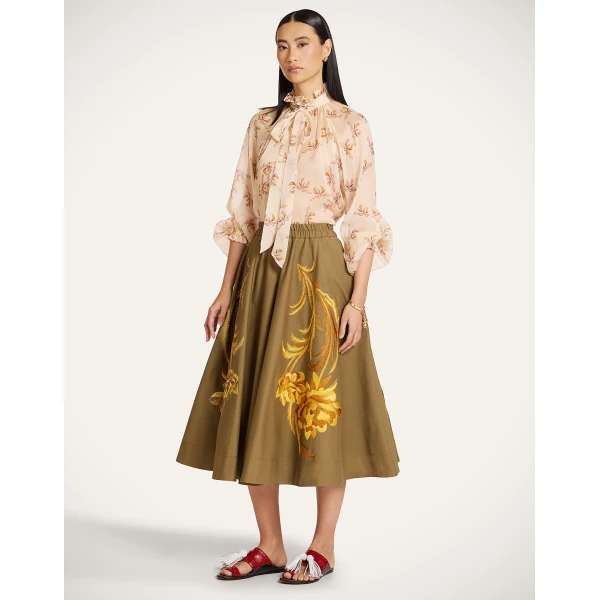 La DoubleJ Cerere Blouse in Farfalla Buttercream - Tops - Milanese Maximalist Fashion at Luxury Shoes 